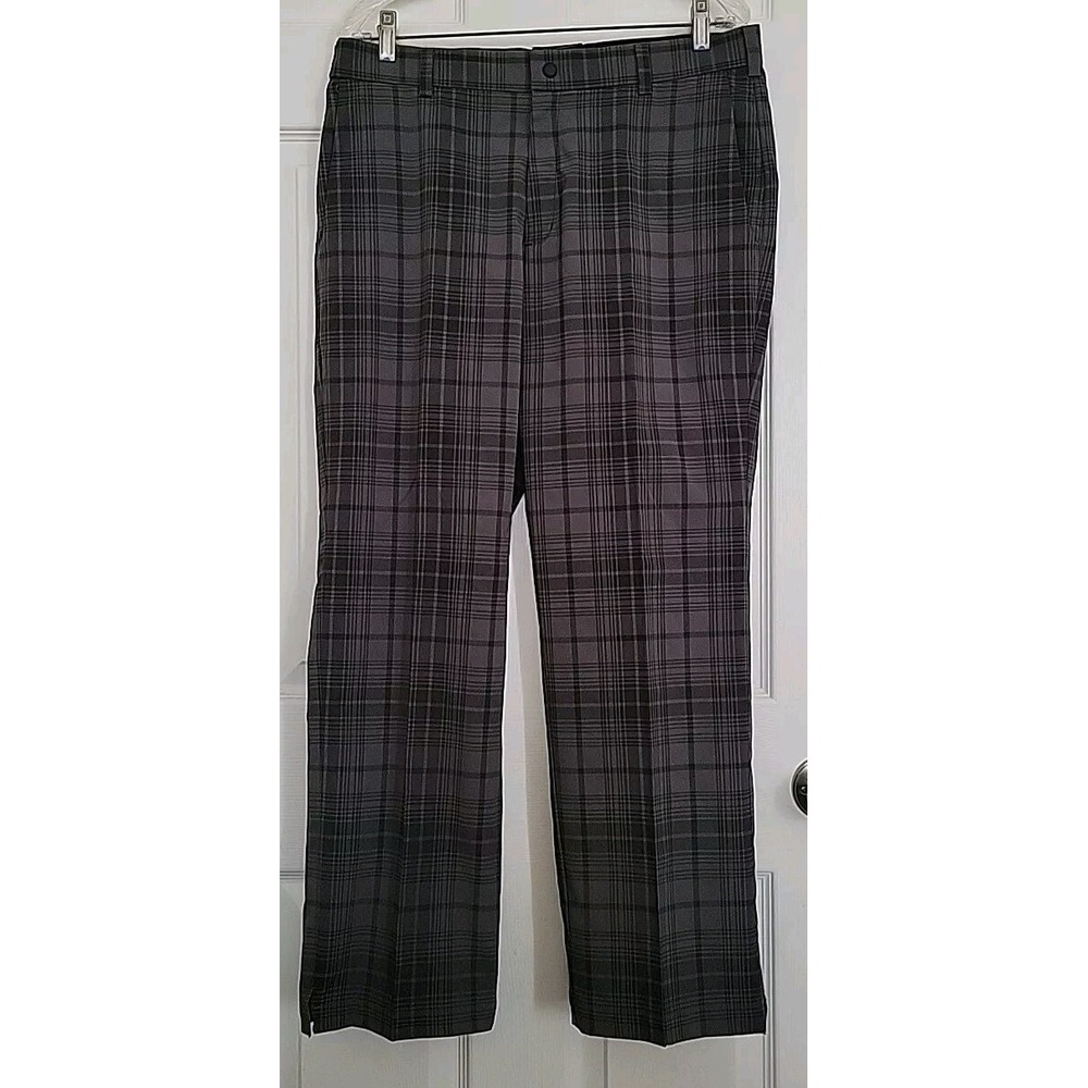 Nike Golf Tour Performance Gray Plaid Pants Adult Size 33 x 30 Dri-Fit Golfing